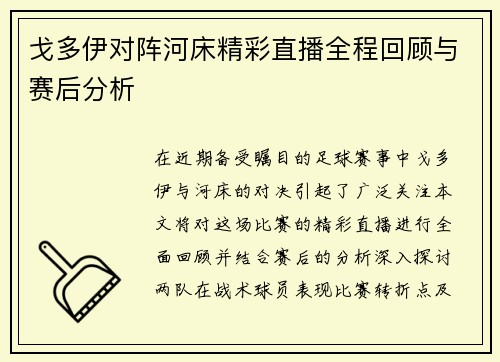 戈多伊对阵河床精彩直播全程回顾与赛后分析